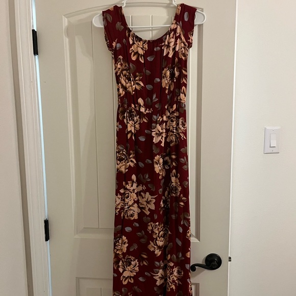 Red Floral Romper Maxi - Picture 3 of 3